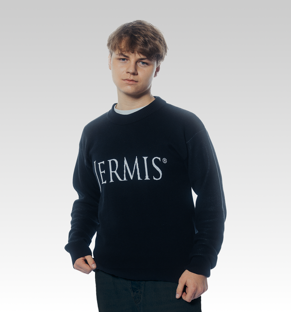 Feinstrickpullover mit Jermis-Schriftzug